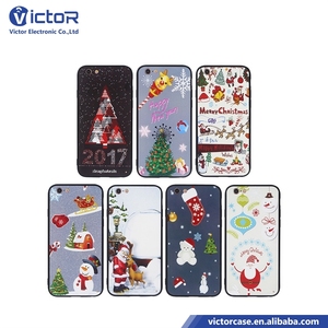 Guangzhou China proveedores impermeable fundas del telefono con patron de Navidad de 3D impresion para iPhone 7 Plus - Product Image 1