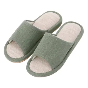 Simple soft bottom linen color cloth indoor adult can wear slippers at any age