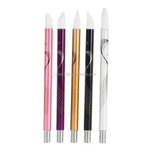 Yimart Nail Art Brush Pen Sculpture Printing with Copper Handle Silicone Head and Kolinsky Hair Brush for Nail Art