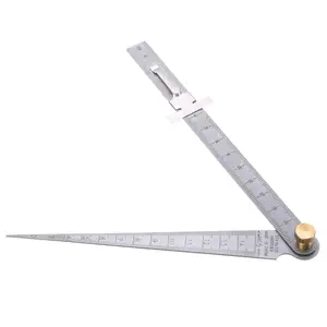 1 pz saldatura cono spessimetro calibro in acciaio inox profondità righello foro ispezione per strumento di misurazione