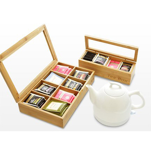 Hộp Trà Tre Tự Nhiên Túi Trà Tổ Chức Lưu Trữ 8 Ngăn - Product Image 1