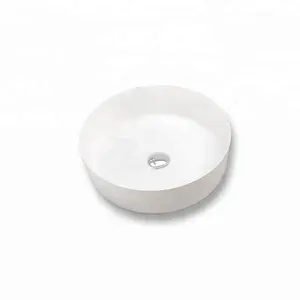 SM-8347 Round thin slim edge american standard bathroom solid surface basin wash hand-made sink