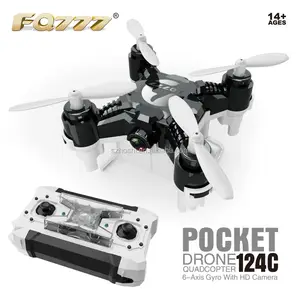 FQ777-124C رخيصة الطائرات بدون طيار مع كاميرا 2MP ميني جيب Selfie Quadcopter مفتاح واحد العودة طائرة هليكوبتر صغيرة