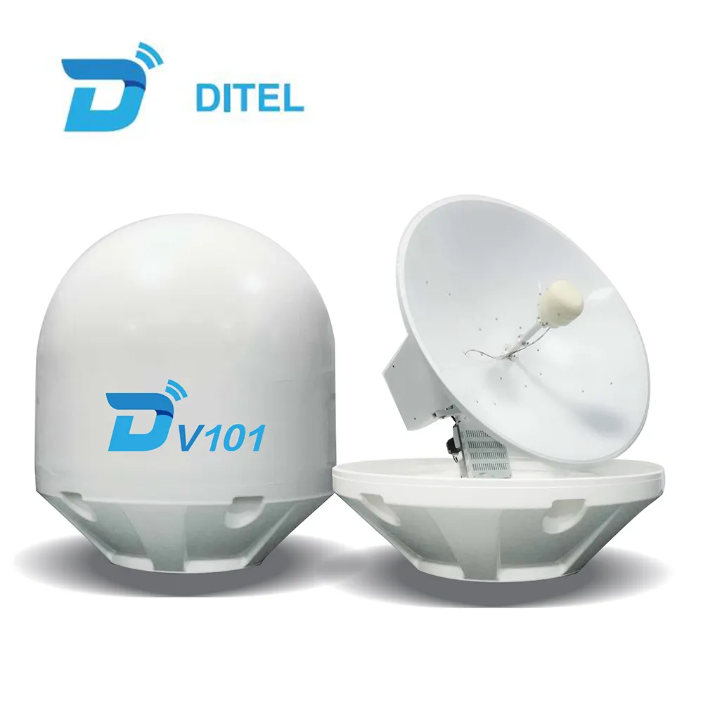 Ditel V101 antena de comunicación VSAT marina de banda Ku de 100 cm que proporciona un servicio de Internet por satélite