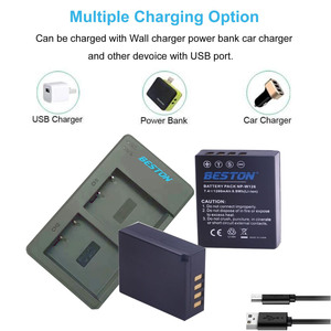 Beston 2 paket NP-W126 NP-W126S Şarj Edilebilir Lityum pil Paketi ve Çift USB taşınabilir pil şarjı için dijital kamera - Product Image 3