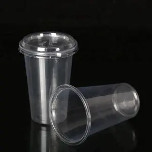 270ml पीईटी सामग्री प्लास्टिक lids के साथ स्पष्ट डिस्पोजेबल कप