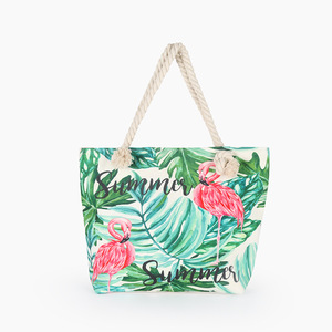 Sacs fourre-tout en toile vierges imprimés sur mesure en gros, sacs fourre-tout en toile à motif floral inspiré d'un bouquet <span class=keywords><strong>de</strong></span> lys par transfert thermique - Product Image 1