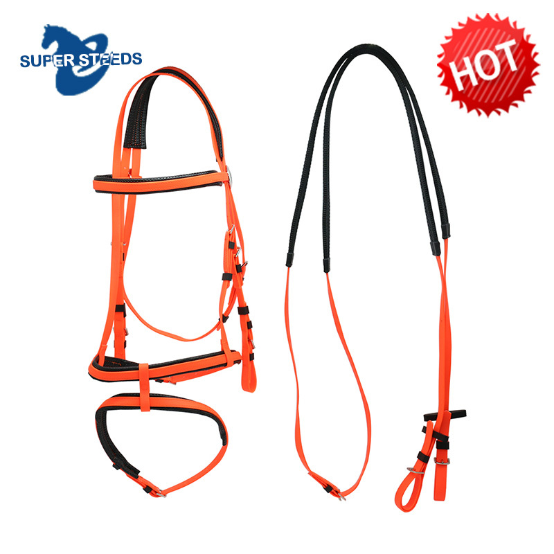 Flexible Fantaisie PVC Et TPU Racing Bride De Cheval Avec Muserolle Double Ensemble