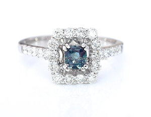 Natural Alexandrite 14k White <strong>Gold</strong> Diamond <strong>Cocktail</strong> Engagement <strong>Ring</strong> - Product Image 1