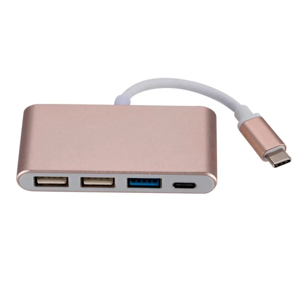 4 IN1 प्रकार-सी चार्ज करने के लिए यूएसबी 3.0 हब पोर्टेबल बहु-पोर्ट USB-C पोर्ट जोड़ने एडाप्टर केबल