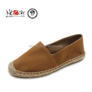 Wholesale High Quality Jute Sole Men Espadrilles Shoes Flats Womens Espadrille