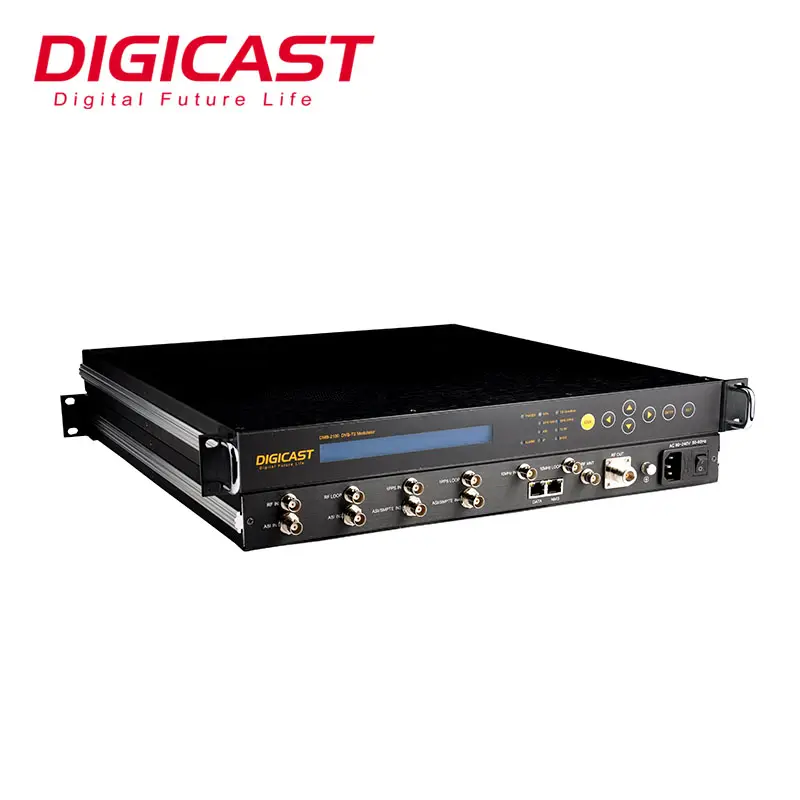 Digicast Kỹ Thuật Số Pre-Biến Dạng 4 * Asi Và IP Đầu Vào Ghép Kênh DVB T2 DVB-T2 Modulator