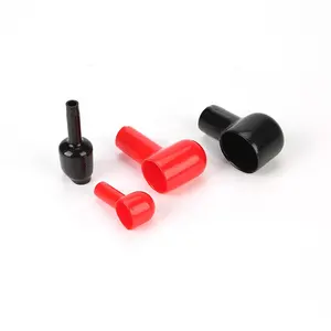 Penutup Terminal Baterai Merah Hitam PVC Fleksibel Lunak 20Mm 42Mm Lengan Insulasi Terminal