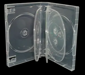 Capa de plástico transparente para 6 discos de dvd, 28mm pp