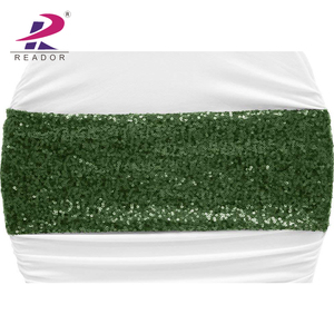 Elegante lentejuelas banda lycra cubierta de silla para boda decoración caso cubierta de la silla MARCO bling - Product Image 2