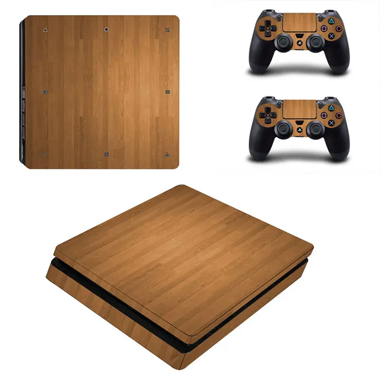 Adesivi a righe in legno all'ingrosso Cover Decal Wrap Skin per PS4 Playstation 4 Slim