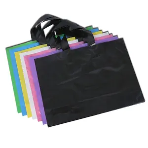 custom LOGO HDPE/PE clothing plastic shopping bags with handles