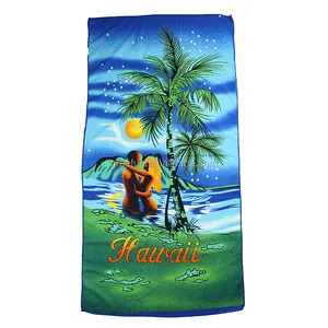 棕榈树微沙滩巾，快干轻质吸水泳池毛巾无沙沙滩垫野餐毯户外垫