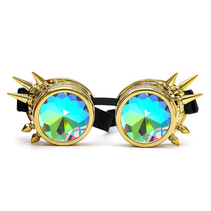 Custom Logo Wholesale Cool Men Women Rivet Festival Cosplay Colorful Sunglasses <strong>Steampunk</strong> Glasses Party Kaleidoscope <strong>Goggles</strong> - Product Image 3