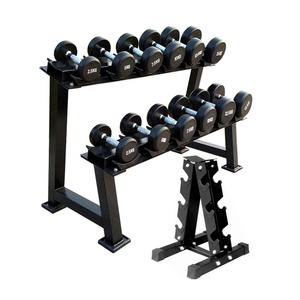 Barbell Weight Lifting Full <strong>Set</strong> <strong>Hex</strong> Rubber Adjustable <strong>Dumbbell</strong> <strong>Set</strong> <strong>with</strong> <strong>Rack</strong> - Product Image 3