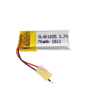 Baterai Lithium 3.7V, Baterai Li-polimer 401025 70MAh untuk Peralatan Facsiile Portabel Dapat Diisi Ulang