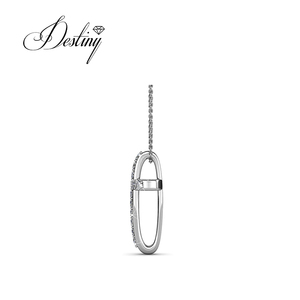 Daisini hermosa <span class=keywords><strong>gargantilla</strong></span> colgante transversal adornado con cristales de <span class=keywords><strong>Swarovski</strong></span> joyería plata esterlina/Collar de moda de latón - Product Image 4