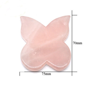 Herramienta Gua Sha de Cuarzo Rosa Natural con Forma de Mariposa, Masajeador Facial Único para Antienvejecimiento y Rejuvenecimiento de la Piel, Drenaje Linfático - Product Image 2