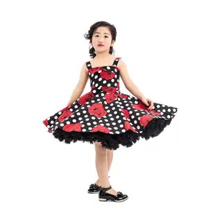 멋진 어린이 꽃 인쇄 옷 빈티지 디자인 가을 아기 소녀 코튼 드레스