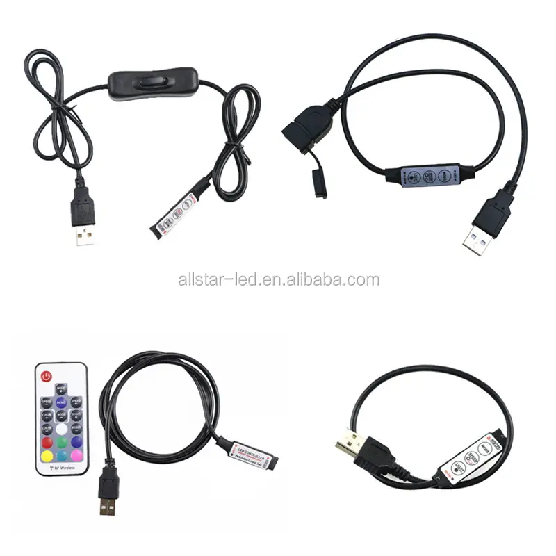 USB Led Strip Lights 5 12 24 V Volt RGB USB IR RF Remote Controller 5V 12V 24 V USB LED Stripライト3 17 24 Key Remote Wireless