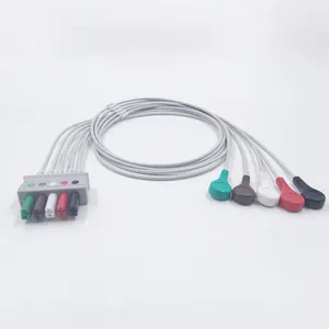 Cable Compatible con Fukuda Denshi / Simenz /darger/mindray Ecg, 5 cables a presión