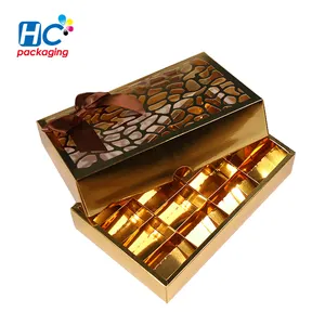 लक्जरी कटआउट कागज पैकेजिंग रिबन सजावटी चॉकलेट praline बॉक्स शादी के निमंत्रण के लिए
