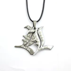 Bijoux fantaisie produit le plus vendu Anime Death Note L Double signe hommes colliers