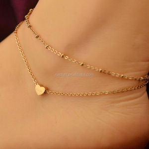 Fashion Love Gold Color <span class=keywords><strong>Chaîne</strong></span> de <span class=keywords><strong>cheville</strong></span> <span class=keywords><strong>pour</strong></span> la vente <span class=keywords><strong>en</strong></span> gros de bijoux d'été NSZ-0004 - Product Image 2