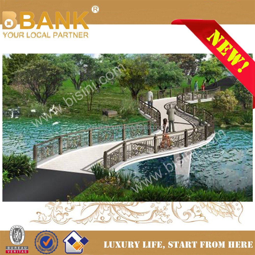 S-образная кисть для кривой пейзажем мостом с резной железный забор, металлическая конструкция мост беспроводного доступа в Интернет для дизайн (BF08-Y10008)