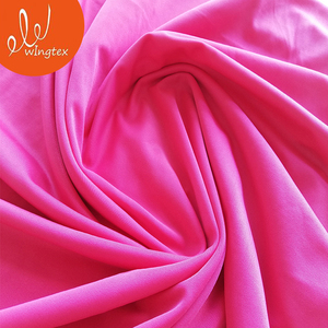NO MOQ 185gsm 86 poliéster 14 spandex liso Spandex tricot tela para trajes de baño - Product Image 1