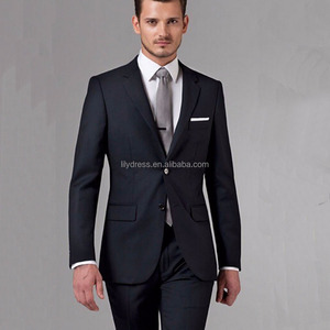 Trajes Negros para <span class=keywords><strong>Hombre</strong></span> HD004, Trajes <span class=keywords><strong>de</strong></span> Boda Negros Clásicos Hechos a Medida, Traje <span class=keywords><strong>de</strong></span> Novio a Medida, Esmoquin <span class=keywords><strong>de</strong></span> Lana - Product Image 1