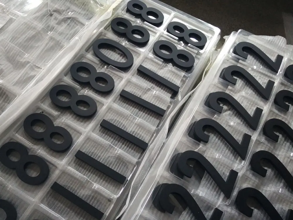 CNC metal alphabets 50MM 100MM black premium Door numbers