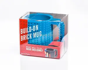 Mug Bata Bebas BPA Cangkir Kopi Lucu dengan Cangkir Lego Bata Bangunan untuk Anak-anak-Mug Blok Bangunan Kreatif Ide DIY