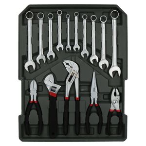 Juego completo <span class=keywords><strong>de</strong></span> <span class=keywords><strong>herramientas</strong></span>, <span class=keywords><strong>caja</strong></span> <span class=keywords><strong>de</strong></span> <span class=keywords><strong>herramientas</strong></span>, llave <span class=keywords><strong>de</strong></span> pecho, enchufes, alicates, destornilladores, 186 piezas - Product Image 2