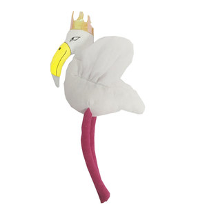 Material de algodón suave cigüeña cigüeña blanca con patas largas y corona - Product Image 1