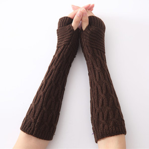 New Women's Autumn Fashion Knitted <strong>Ankle</strong> Long Arm <strong>Warmer</strong> Wool Fingerless Glove Half Sleeves - Product Image 2