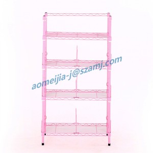 <span class=keywords><strong>Rose</strong></span> couleur poudre enduit NSF SGS certification 4-tier livres tablette en fil - Product Image 3