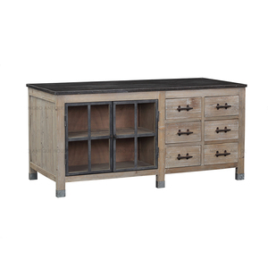 Bois rétro classique, industriel et Vintage, avec pierres bleues, meubles de <span class=keywords><strong>cuisine</strong></span>, mobilier danois, design île, france - Product Image 2