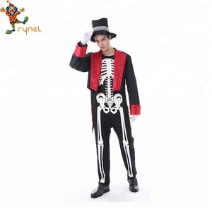 Alta Qualidade Mens Day Of The Dead Traje Smoking Terno Com Chapéu Do Crânio Do Açúcar Mexicano - Product Image 2