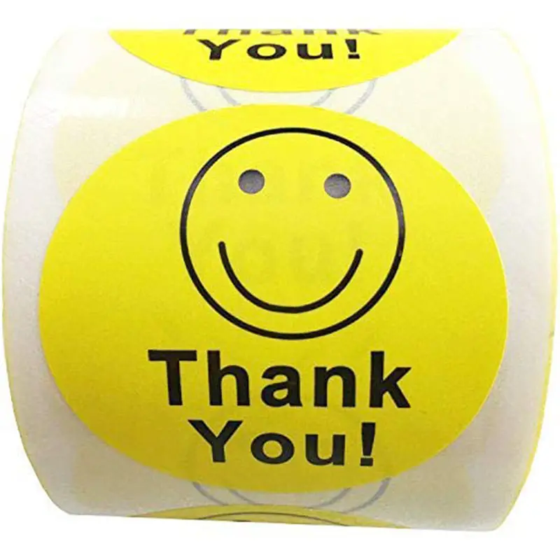 Vielen Dank, dass Sie Circle Smile Smiley Face 2 "Round Circle Mailing Labels Aufkleber-1 Rolle/500 Etiketten pro Rolle