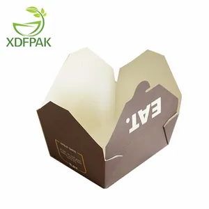 Microwavable folded paper take-out container Disposable lunch box fried chicken fried rice salad food takeaway packaging box