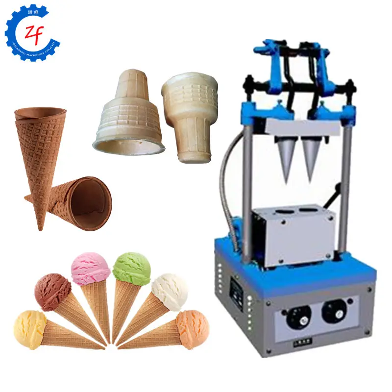 2 molds pressing icecream cones forming machine ice cream cone tray maker