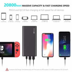100 Wát PD Sạc Di Động QC 3.0 Ngân Hàng Điện USB-C <span class=keywords><strong>Battery</strong></span> Pack 20800MAh Pin Sao Lưu Cho MacBook/MacBook Pro/iPhone 8/X/Nintend - Product Image 2