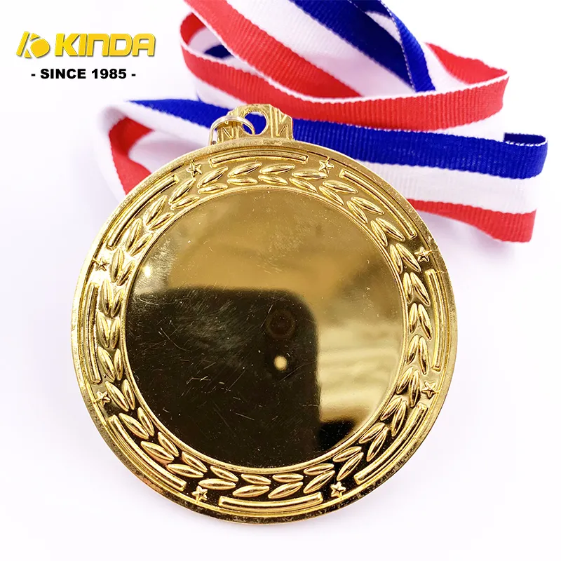 Pabrik medali emas berlapis logam buatan khusus olahraga medali kosong 3d Penghargaan