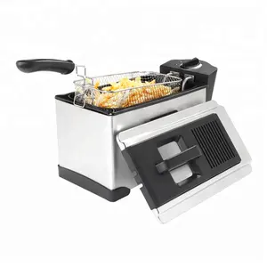 Xj 09135 5 liter stainless steel deep fryer detachable removable 41x27x23cm round fryer electric deep